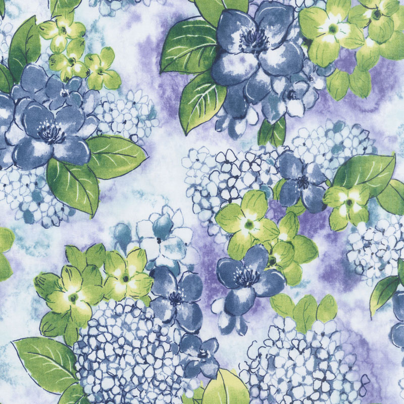 Petal Park - Where Flowers Bloom Hydrangea Fabric Yardage