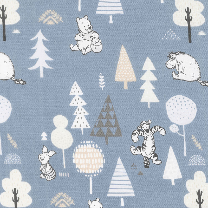 Winnie the Pooh - Forest Friends Dark Blue Yardage