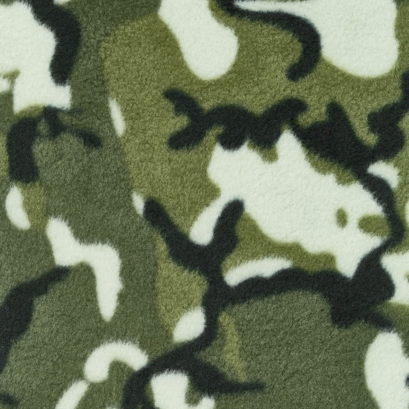 Fleece Novelty Prints - Camouflage Green Yardage