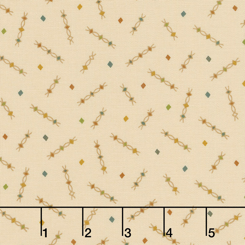 Wit & Wisdom - Egg and Dart Squiggles Cream Yardage