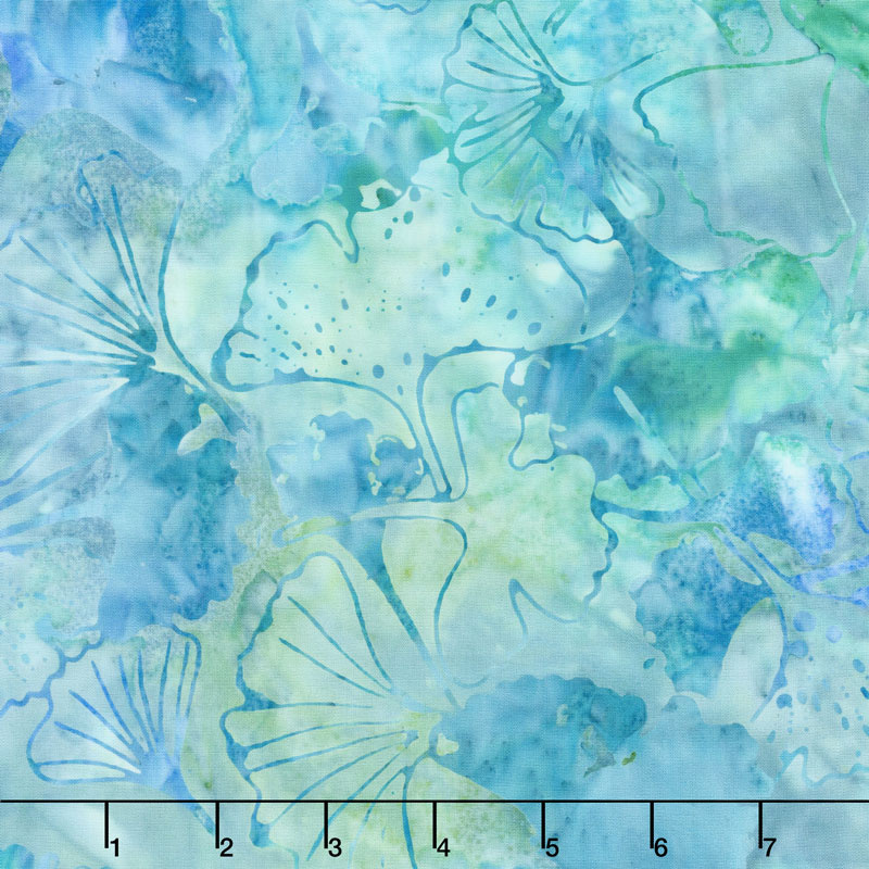 Tonga Batiks - Angelfish Ginko Leaf Island Yardage