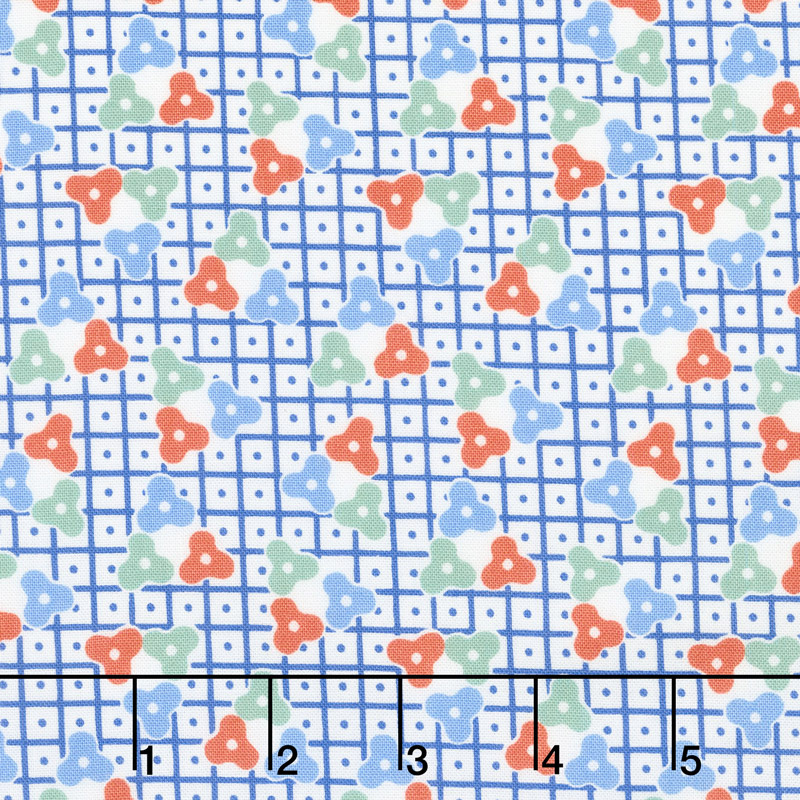 Lottie Ruth - Lattice Blue Yardage