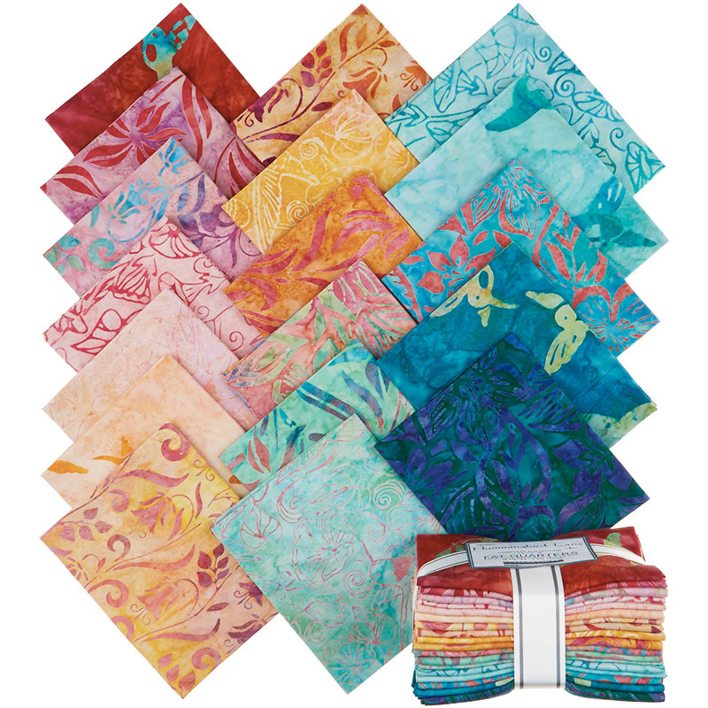 A Gorgeous Lot of 4 Batiks Fat Quarters One Yard Of Fabric Free US Shipping