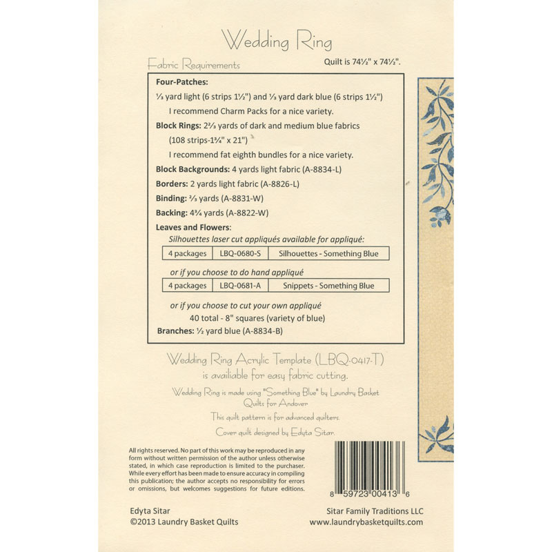 Wedding Ring Pattern Edyta Sitar of Laundry Basket Quilts Lau...