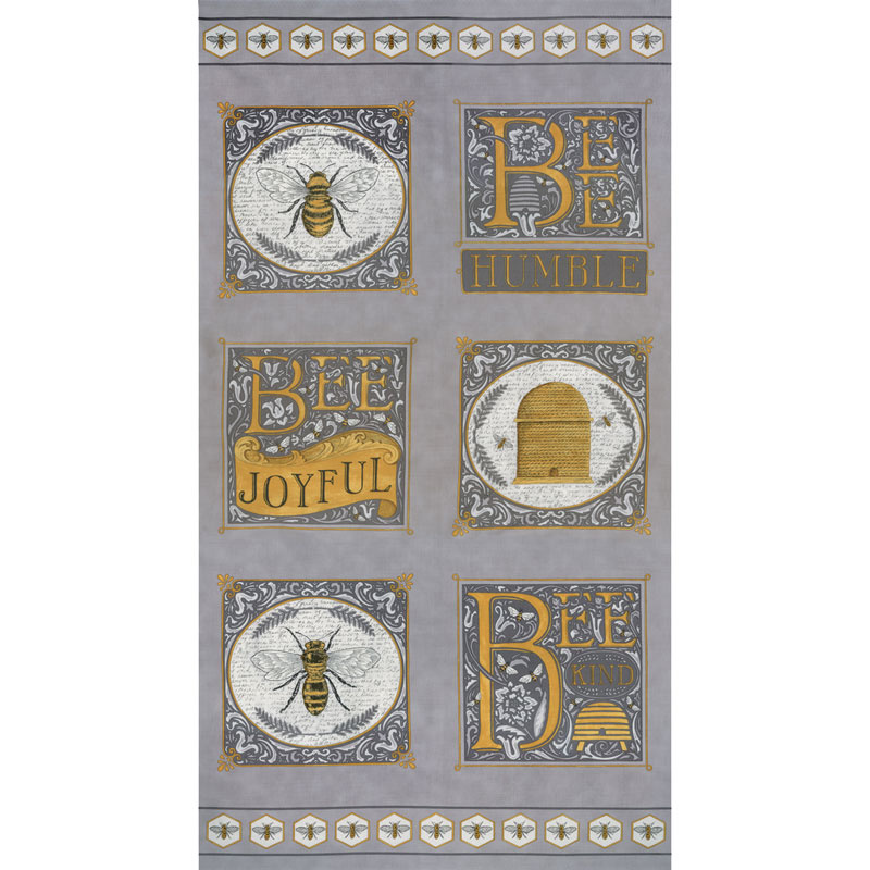 Bee Joyful - Bee Dove Grey Panel