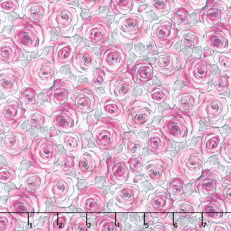 Top Drawer - Roses Grey Yardage