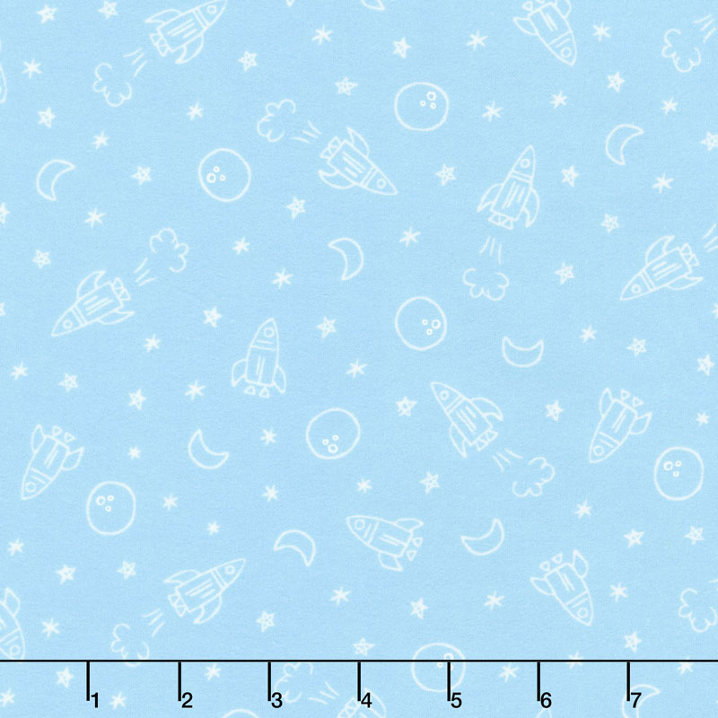 Soft & Sweet - Blast Off Blue Flannel Yardage