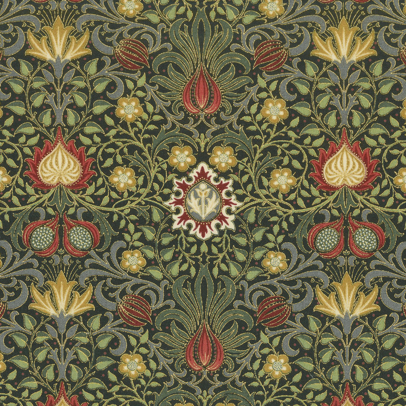 Morris Holiday 1904 - Persian Ebony Metallic Yardage