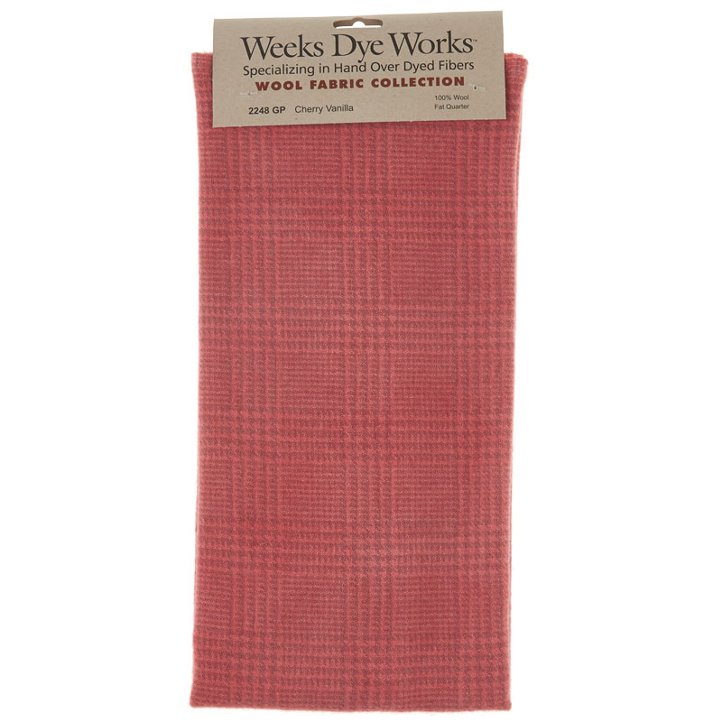 Weeks Dye Works Hand Over Dyed Wool Fat Quarter - Glen Plaid Cherry Vanilla