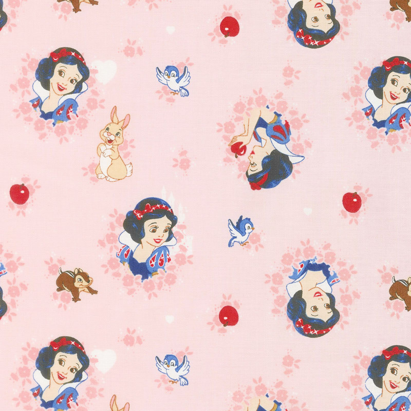 Disney Forever Princess - Snow White in Wreaths in Light Coral Yardage