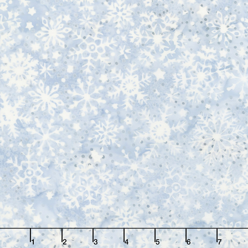 Winterscape Batiks - Snowflake Pewter Yardage