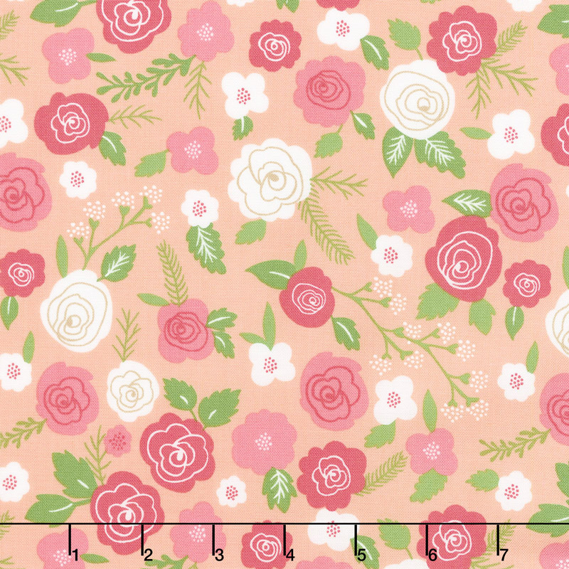 Lollipop Garden - Springtime Blooms Tangerine Yardage