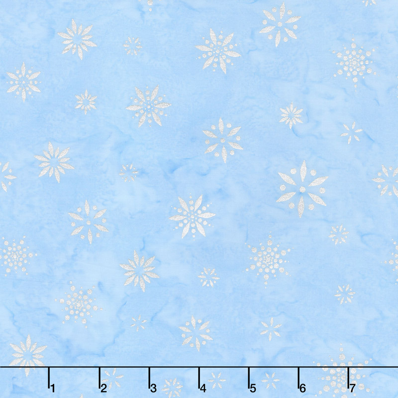 Artisan Batiks - Snowflakes 2 Snowflakes Glacier Metallic Yardage