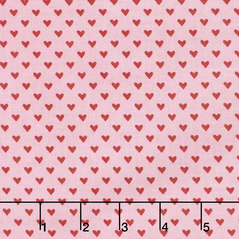 Hello Sweetheart - Mini Hearts Pink Yardage