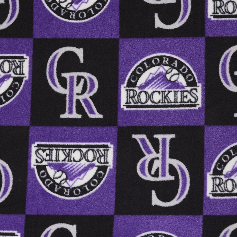 MLB Fleece - Colorado Rockies Purple Yardage