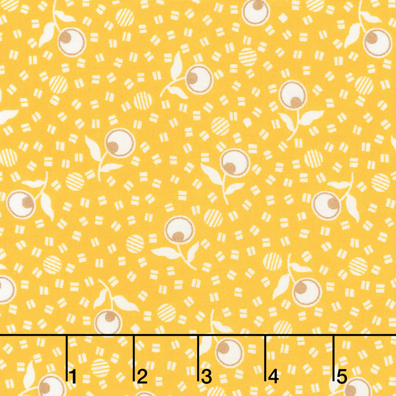 Adeline - Flowers Yellow Yardage