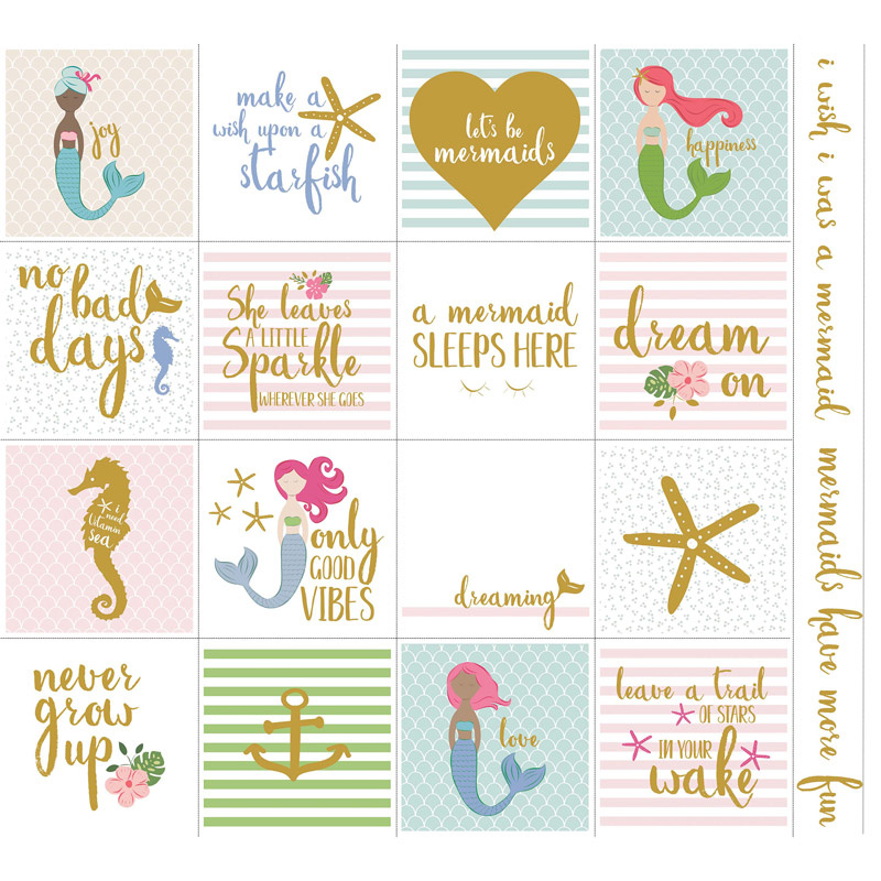 Let's Be Mermaids - White Sparkle Panel