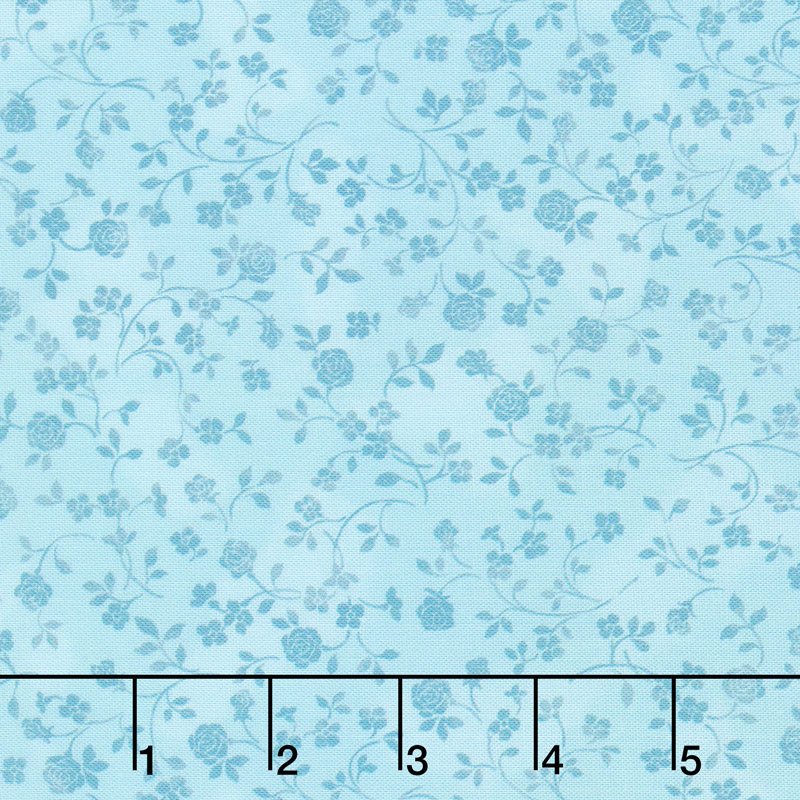 Cassandra - Tonal Flowers Sky Yardage