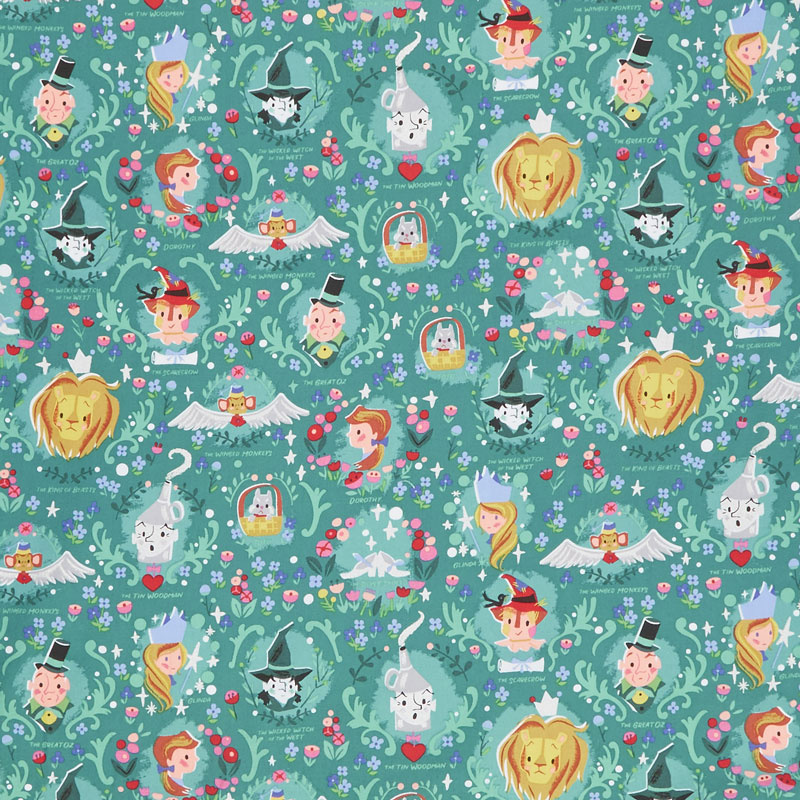 Dorothy's Journey - Dorothy's Vignette Emerald with Silver Sparkle Yardage