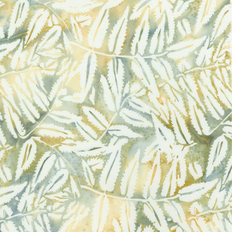 Sand Bar Batiks - Fern Leaves Hemp Yardage