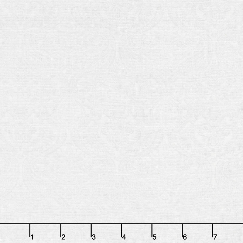 Lilacs in Bloom - Damask White Yardage