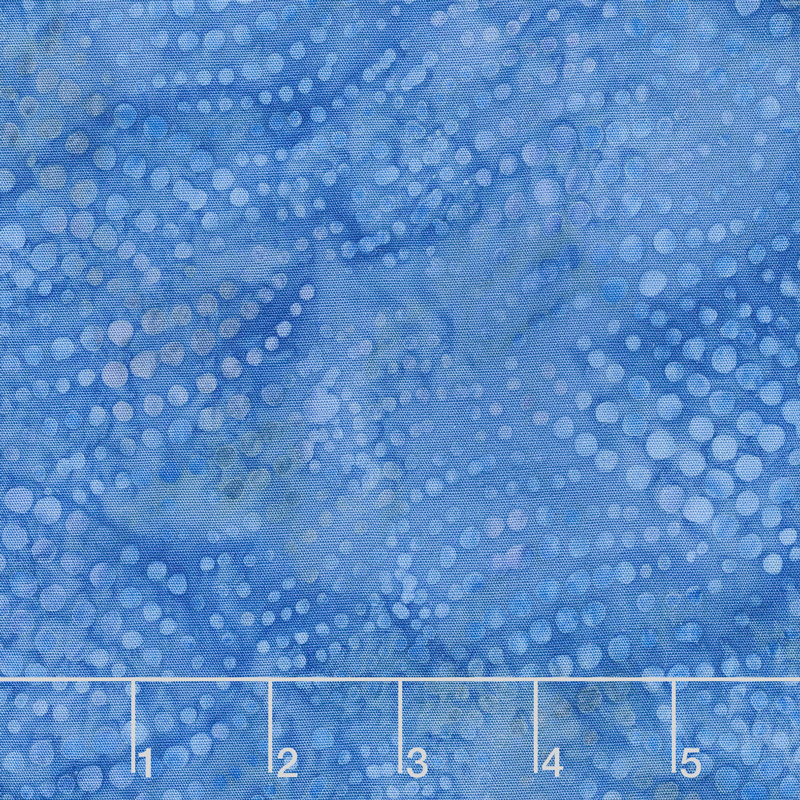 French Blue Batiks - Wavy Dots Bluebird Yardage