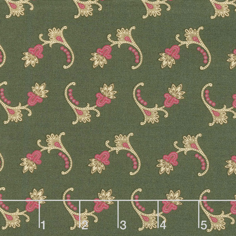 Baltimore House - Tossed Flower Green Yardage
