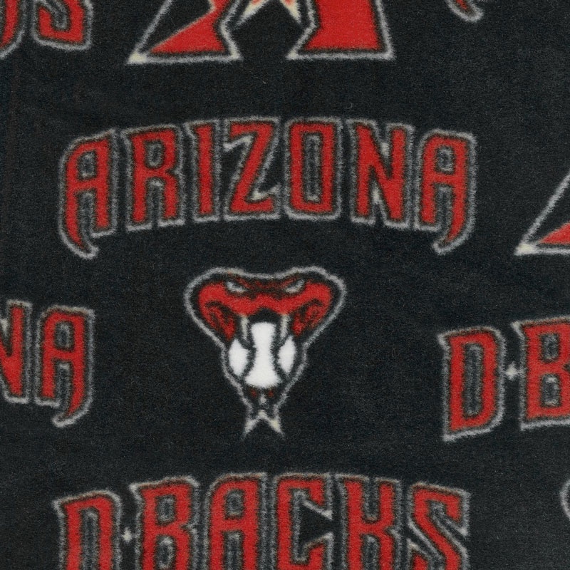 MLB Fleece - Arizona Diamondbacks Black/Red Yardage