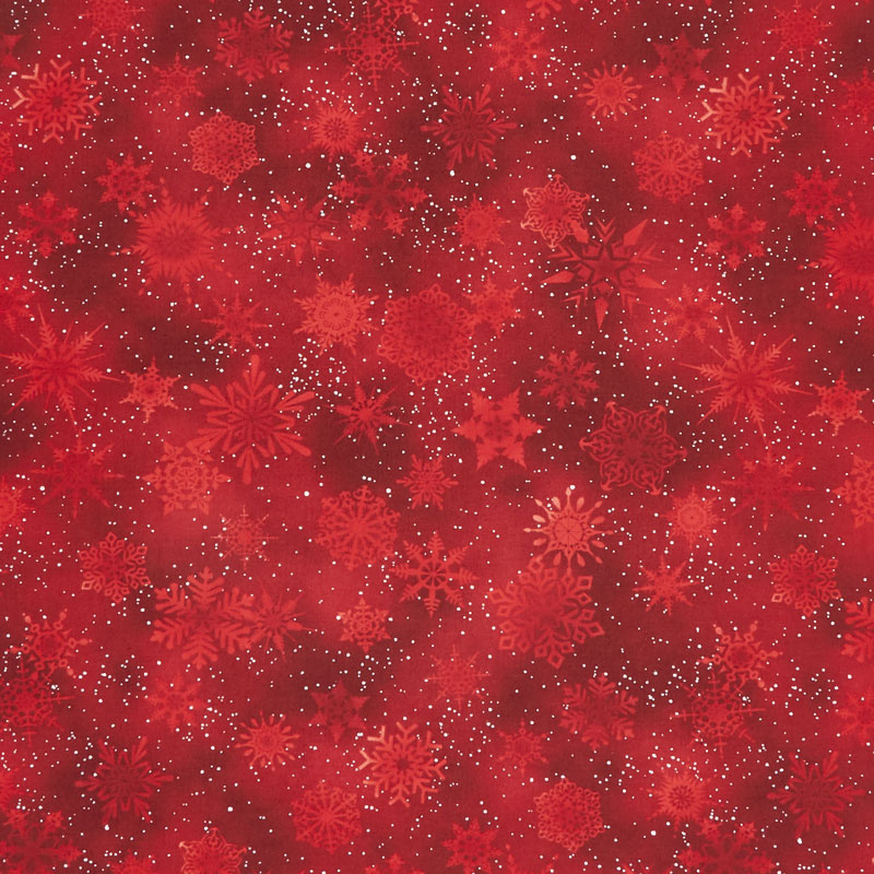 Winter's Grandeur 7 - Scarlet Snowflakes Metallic Yardage****DO NOT PUBLISH DUPLICATE OF FBY77568