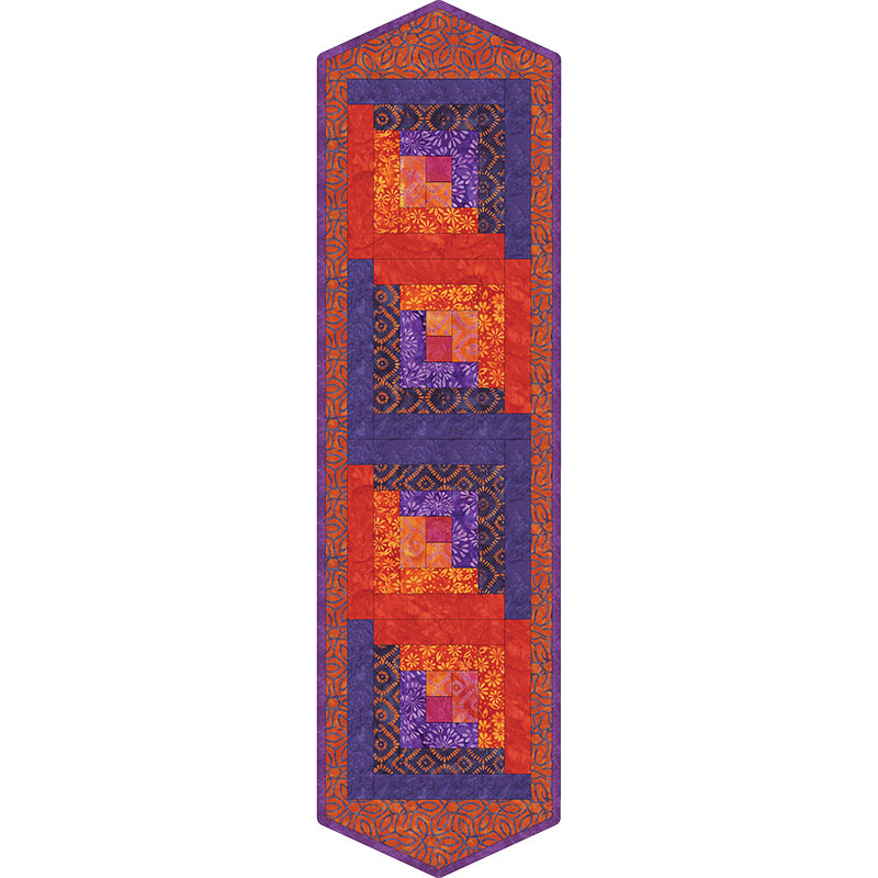 Mango Tango Batiks Log Cabin Table Runner POD® Kit