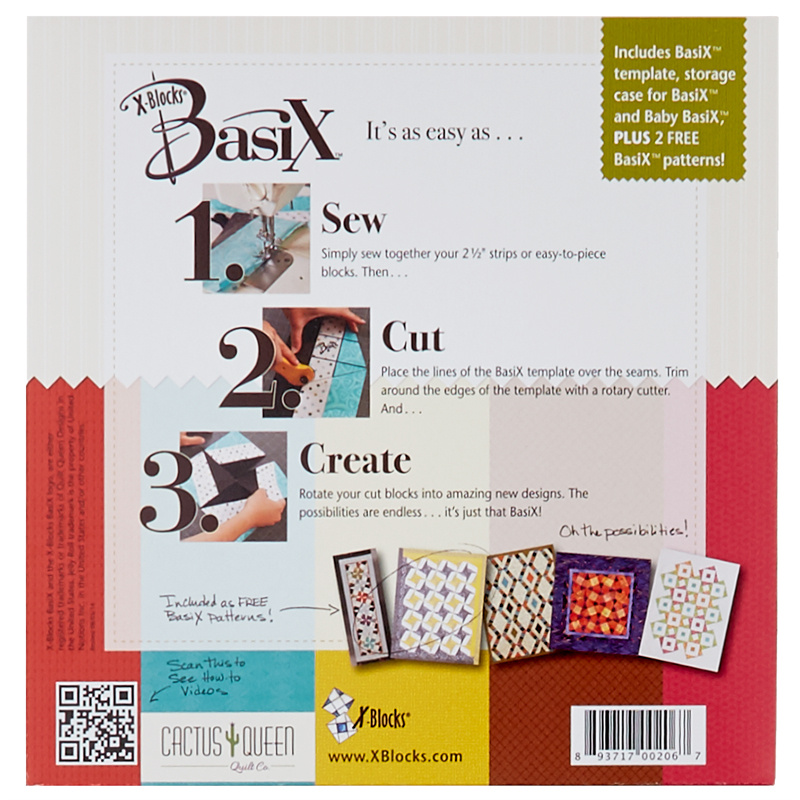 XBlocks Basix Template for 2.5" Strips Quilt Queen Designs Q...