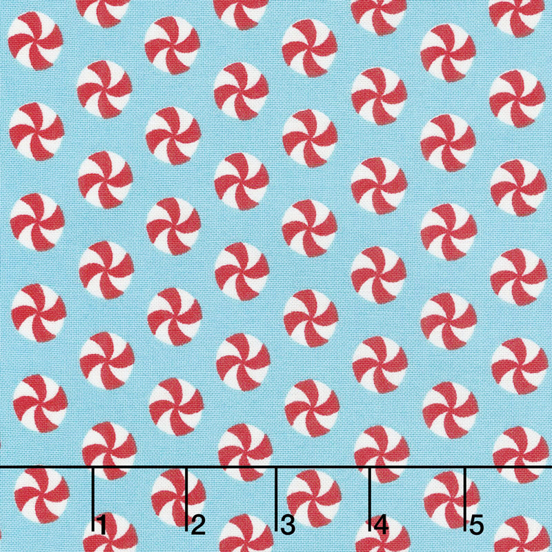 Sweet Christmas - Peppermint Polka Dot Coolmint Yardage
