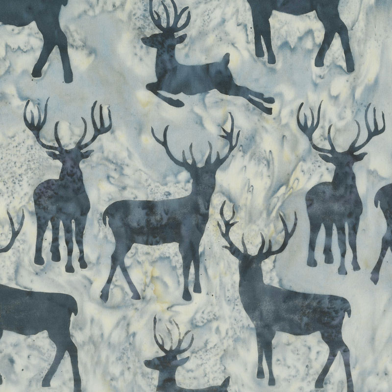 Snowberry Batiks - Deer Grouping Grape Juice Yardage