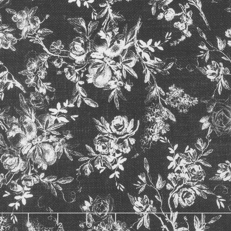 Farmhouse Rose - Toile Black Yardage