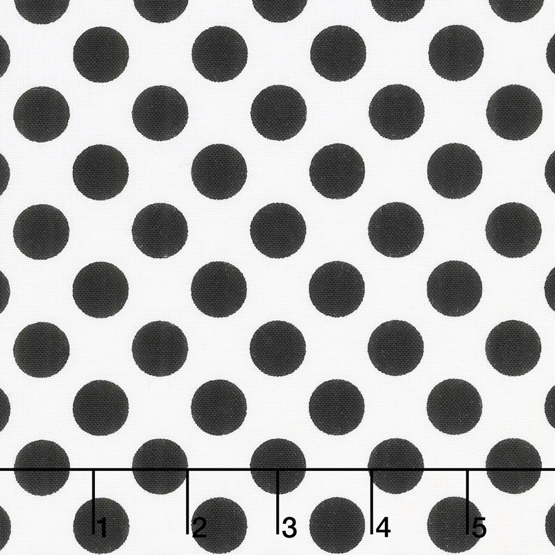 Black & White - Ta Dot Bright White Yardage
