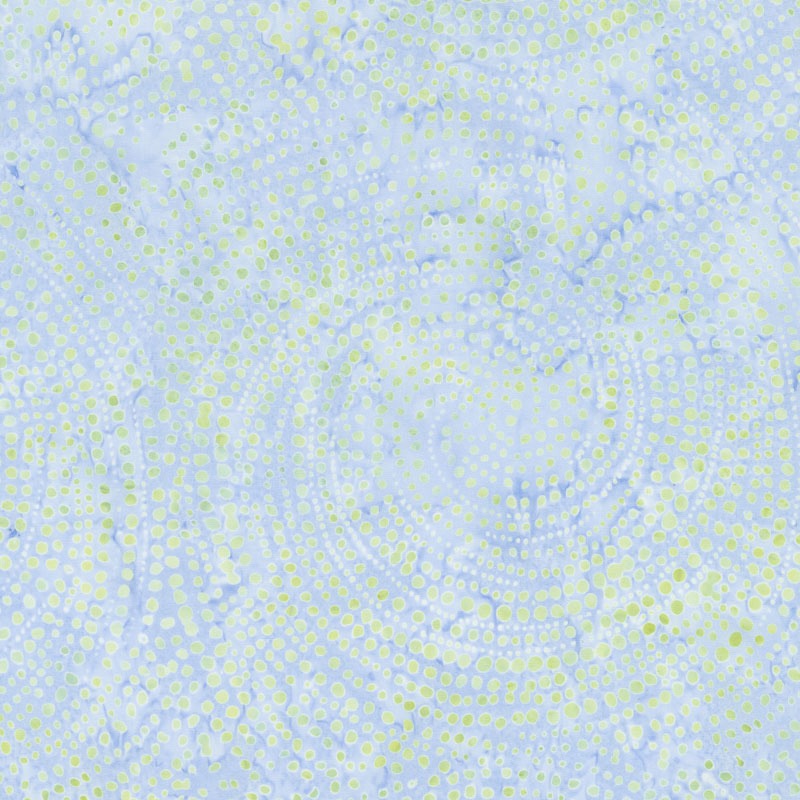 Tonga Batiks - Colorwheel Rainbow Dotty Spiral Glacier Yardage