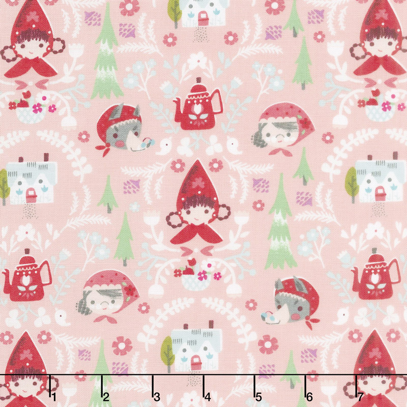 Little Red in the Woods - Damask Pink Yardage