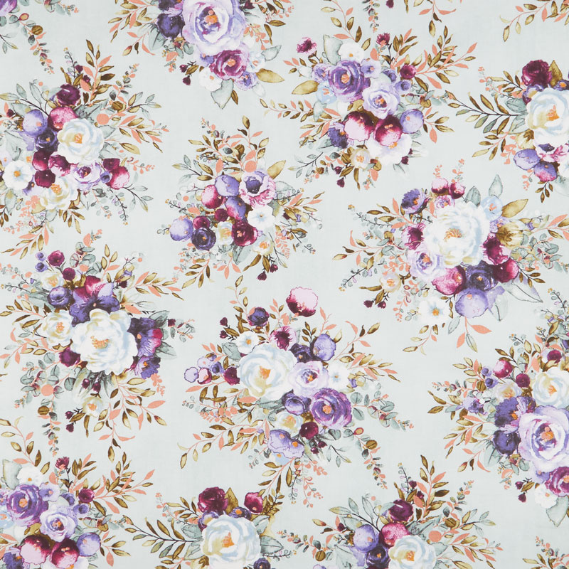 Lilac & Sage - Bouquet Sage Copper Pearl Metallic Yardage
