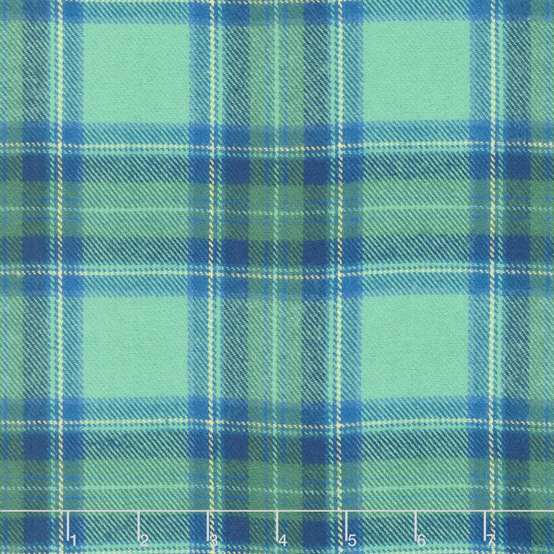 Primo Plaid - Green/Blue Plaid Flannel Yardage