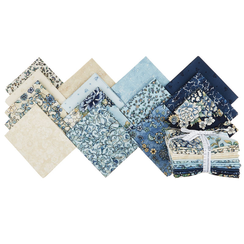 Calista Teal Pearlized Fat Quarter Bundle