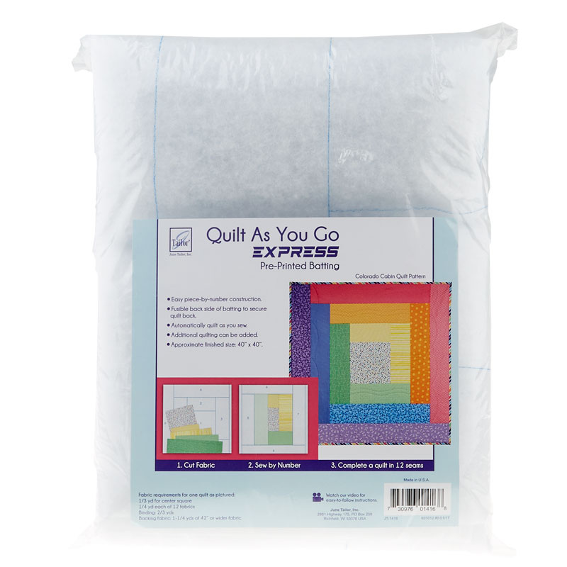Colorado Cabin Quilt As You Go Express Preprinted Batting June