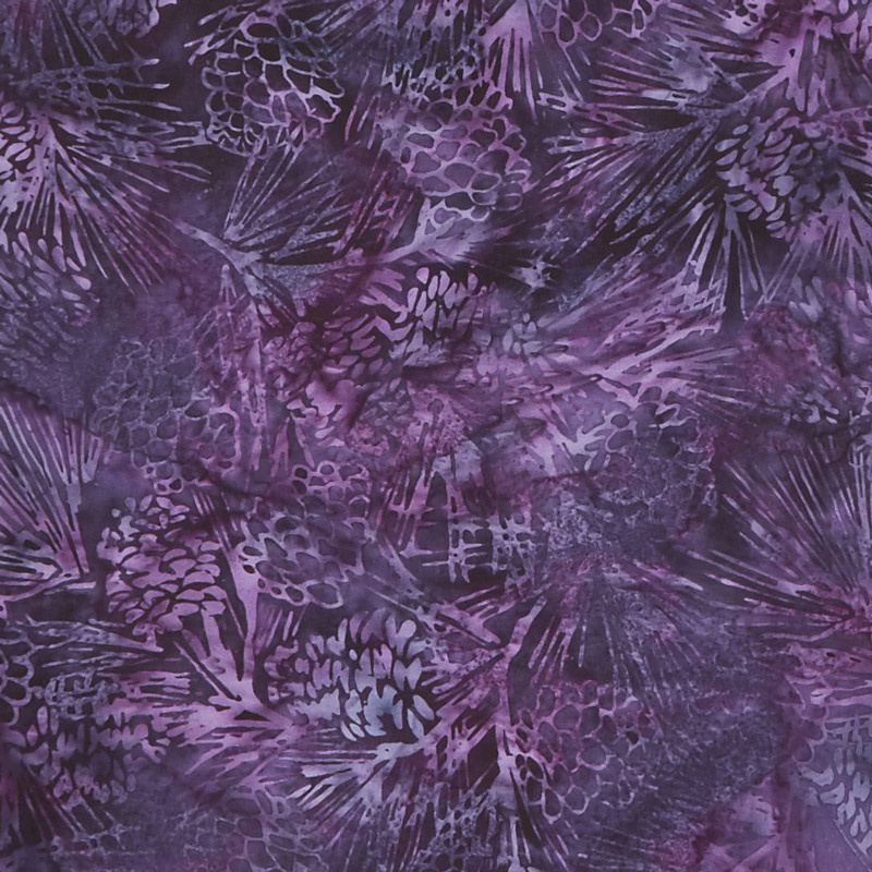 Winterscape Batiks - Pinecone Blackberry Yardage