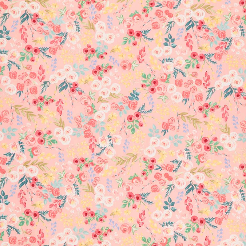 Flower Market - Wallpaper Light Coral Yardage