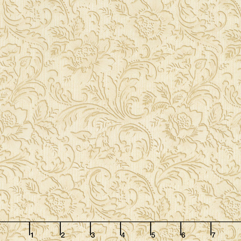 Eaton Place - Tonal Flowers Ivory Yardage