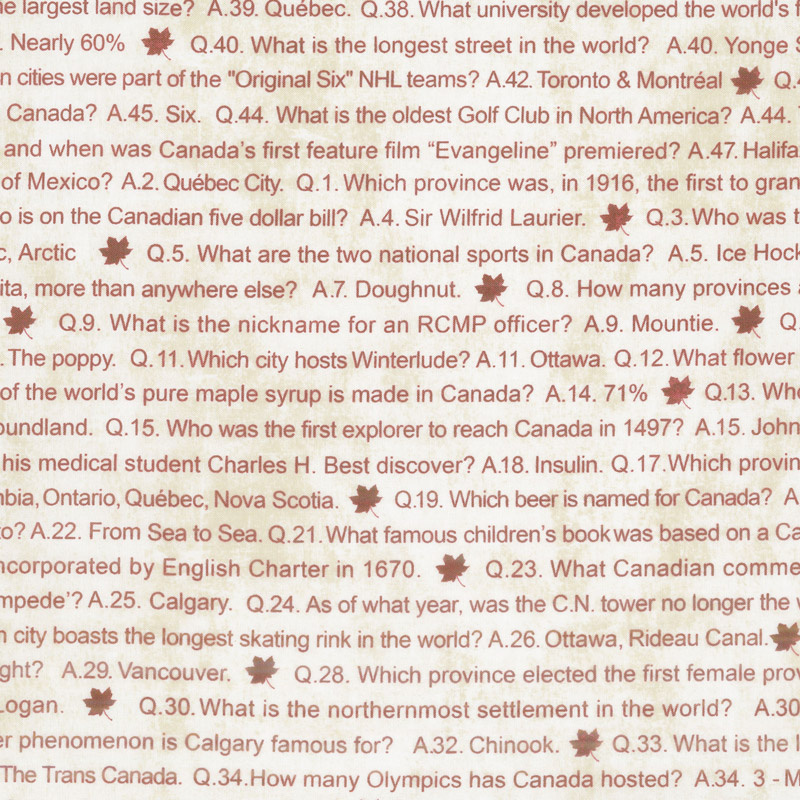 Canadian Classics - Canadian Trivia Cream Yardage