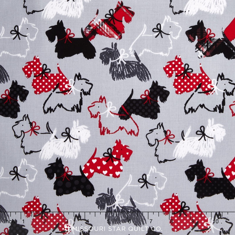 Scotty Love - Dottie Scottie Gray Yardage