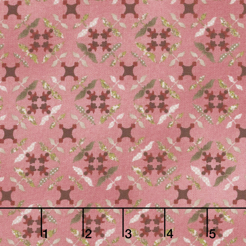 Tickled Pink - Tile Flowers Pink Yardage