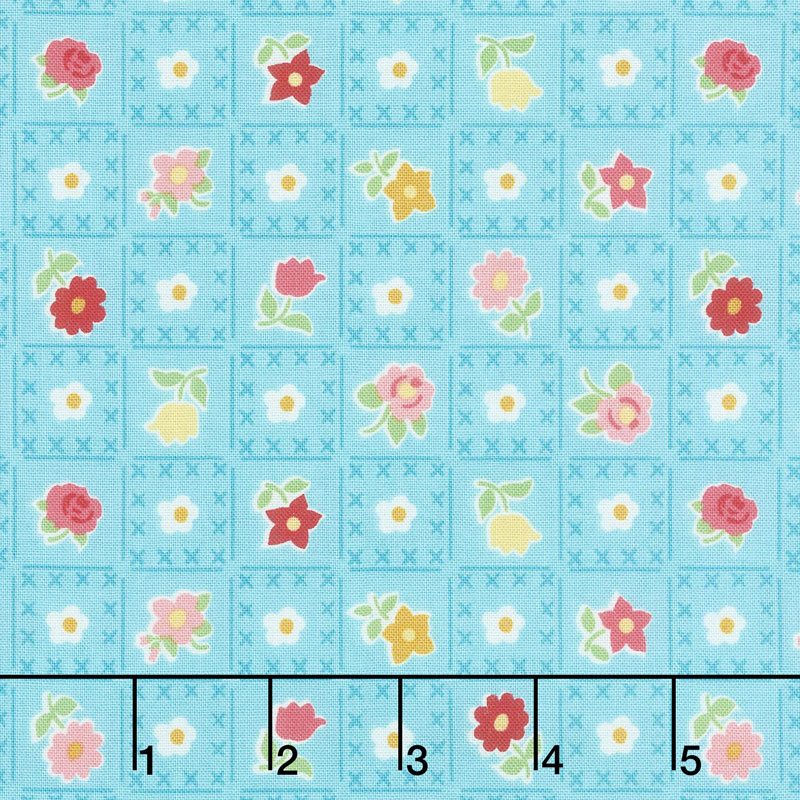 Granny Chic - Garden Blue Yardage