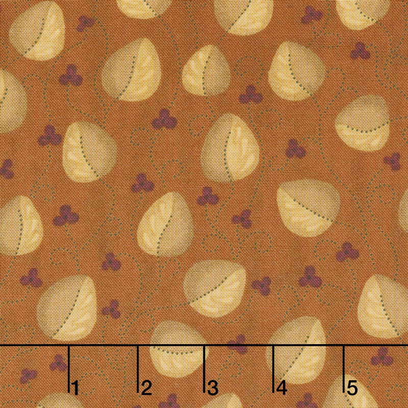 Wit & Wisdom - Meandering Leaves Orange Yardage