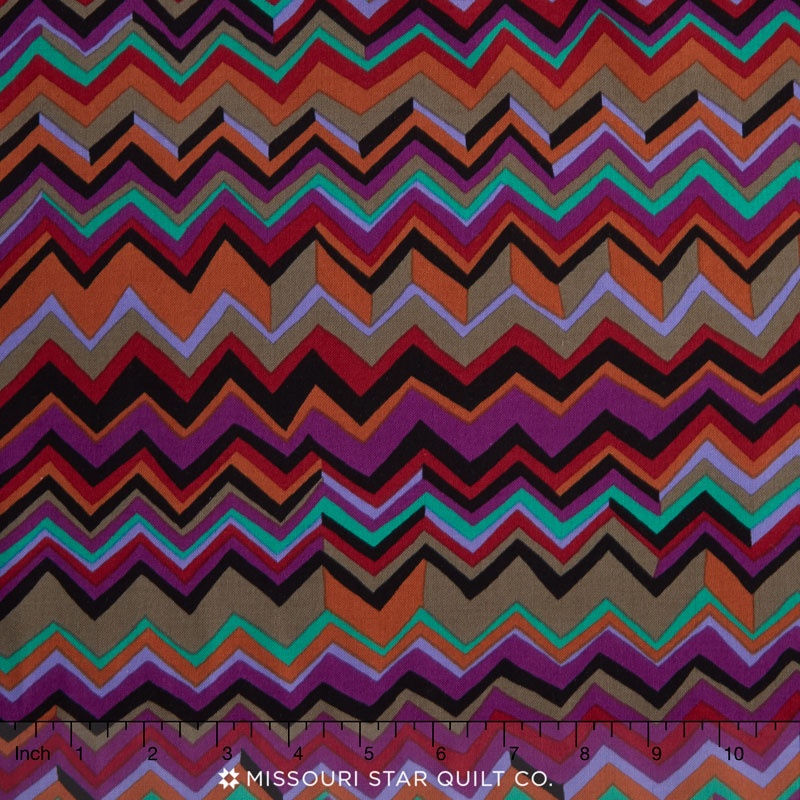 Kaffe Collective - Jewel Zig Zag Black Yardage